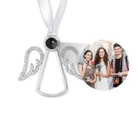 Générique Décoration Photo Personnalisée pour Sapin de Noël - Ornement de Pendentif de Projection avec Image à l'intérieur, Décoration D'intérieur pour Fête de Noël, Cadeaux pour Famille, B