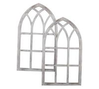 Générique Décoration Rustique Cadre de fenêtre 2pcs Bois pour lieux événementiels et Salons, Style Gothique avec Fonction d'amélioration d'espace