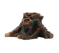 Générique Décoration Tronc d'arbre pour Aquarium - Statue en résine représentant Une souche Creuse, Une Racine et Branche, idéale pour la cachette d'un Betta ou d' Tortue (Brun).
