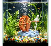 Générique Décorations Aquarium Squelette Dynamiques, Drôle Figurine Squelettes Dynamique Aquarium, Ornements Aquariums Crâne avec Roue Eaus Rotative, Nouveauté Figurines Squelettes Aquariums