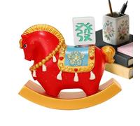 Générique Décorations Cheval à Bascule Chinoises - Figurine en Résine pour Bureau Style Chinois - Décoration Cheval | pour Écoles Bureaux Cafés Librairies Salon Fête Festival