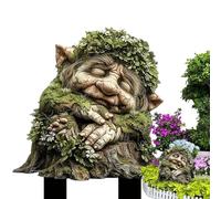 Générique Décorations de Jardin Troll, Décoration Plate, Homme-Arbre, Déesse De La Terre, Accessoires pour Jardin, Extérieur, Figurines de Amusantes à Planter dans l'arbre