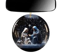 Générique Décorations De La Nativité - Acrylique 8cm, Breloque De Voiture À Suspendre | Décorations De Noël en 2D pour Voiture, Maison, Bureau,Arbres De Voitures, Souvenir Chrétien Religieux