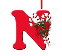 GéNéRique DéCorations De NoëL, 26 Lettres De L'Alphabet à Suspendre, DéCorations De NoëL PersonnaliséEs à Suspendre, Lettres De L'Alphabet Ornements PersonnaliséS en Acrylique, 8 X 5 Cm (N)