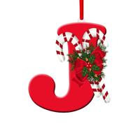 GéNéRique DéCorations De NoëL, 26 Lettres De L'Alphabet à Suspendre, DéCorations De NoëL PersonnaliséEs à Suspendre, Lettres De L'Alphabet Ornements PersonnaliséS en Acrylique, 8 X 5 Cm (J)