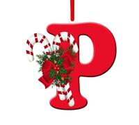 GéNéRique DéCorations De NoëL, 26 Lettres De L'Alphabet à Suspendre, DéCorations De NoëL PersonnaliséEs à Suspendre, Lettres De L'Alphabet Ornements PersonnaliséS en Acrylique, 8 X 5 Cm (P)