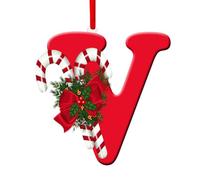 GéNéRique DéCorations De NoëL, 26 Lettres De L'Alphabet à Suspendre, DéCorations De NoëL PersonnaliséEs à Suspendre, Lettres De L'Alphabet Ornements PersonnaliséS en Acrylique, 8 X 5 Cm (V)