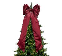 Générique Décorations De Nœuds De Noël - Grand Décor Maison Rouge,Ornements De Nœuds pour Le Haut du Sapin - pour Intérieur Chambre Extérieur Porche Patio Bureau Restaurant Magasin École Hôtel