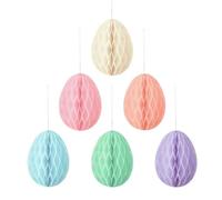 Générique Décorations de Pâques - 6 Pièces Décoration Œuf De Pâques À Suspendre | Ornements Boule en Papier De Printemps - pour Maison, École, Bureau, Fête, Porte, Fenêtre,
