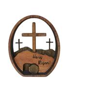 Générique Décorations De Pâques, Le Tombeau Vide, Ensemble De Scène De La Résurrection en Bois avec Croix, Décoration Religieuse Représentant Le Tombeau Vide De Jésus, à Poser sur Une Table