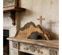 Générique Décorations De Pâques, Le Tombeau Vide, Ensemble De Scène De La Résurrection en Bois avec Croix, Décoration Religieuse Représentant Le Tombeau Vide De Jésus, à Poser sur Une Table (B)