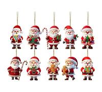 Générique Décorations De Père Noël pour Sapin De Noël | 20 Pièces Figurines en Bois 2D Pendentifs pour Le Sommet du Sapin | Décorations De De | pour Maison Fête Intérieur Salon Fenêtre Extérieur Femm