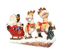 Générique Décorations De Père Noël | Sculpture Artistique De Bureau en Résine,Père Noël en Traîneau avec Élan,pour Salon, Chambre, Étagère, Armoire,