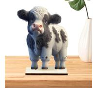 Générique Décorations de Vache Highland | Décor de pépinière de Vache en Bois | Décorations décoratives d'animaux de Ferme, décor Rustique de pour la cheminée de Table d'étagère de Plateau à Niveaux