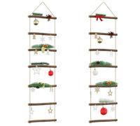 Générique Décorations murales en Forme d'échelle 2 pcs 30x100 cm,Accessoires et Coffrets de Villages saisonniers,0.6KG-4101014