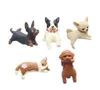 Générique Décorations PC - Lot de 5 Figurines Chien en Résine Artisanales - Figurine pour Moniteur | pour Bureau Maison Voiture Téléviseur PC Tableau de Bord