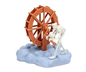 Générique Décorations pour Aquarium,Figurines animées de Squelette à Roue hydraulique rotative - Décors d'aquarium pour Poissons,pour Poisson Betta Tortue Reptile Crevette Serpent Gecko Dragon Barbu