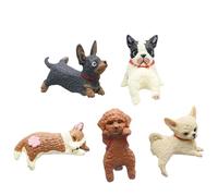 Générique Décorations pour Ordinateur | 5 Figurines d'animaux Chiens | Figurine pour Moniteur | pour Tableau de Bord Voiture Rétroviseur ou PC