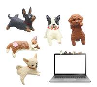 Générique Décorations pour Ordinateur | 5 Figurines d'animaux Chiens | Figurine pour Moniteur | pour Tableau de Bord, Rétroviseur, Télévision, Ordinateur, Bureau à Domicile et Bureau de
