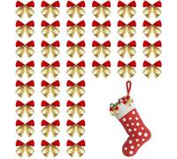 Générique Decorative Christmas Bows - Tree Ribbon | Vibrant Handmade Ribbons with Glitter Accents, Holiday Ornaments for Garland, Wreath Crafts, Festive Bow Set for Mantel Wall Door and Party Accents