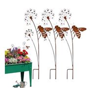 Générique Decorative Garden Stakes - Rustic Bee Ornament, Standing Size with Ground, Weatherproof Iron Metal, Vintage Outdoor Sculpture, for Flower Bed Pathway and Backyard Landscape Decor