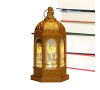 Générique Decorative Indoor Lantern - 5.1 Inch Vintage Castle Lamp | PP Electronic - Button Battery Table Lantern for Home Altar Garden Desk Bookshelf Thanksgiving Party Decor