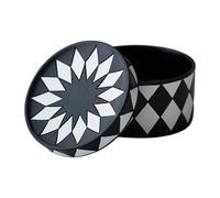 Générique Decorative Jewelry Box - Black White Checkered Display Tray with Lid, Elegant Organizer for Earrings, Necklaces, Rings, Keys, and Small Accessories, Perfect for Home, 4.53x2.95inch