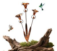 Générique Decorative Yard - Stake Copper Wind Chime Weather Resistant | Flower Motif Garden Stake Ornament for Backyard, Porch, Farmhouse, Spring, Wedding Or Outdoor Landscape