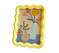 Générique Decorative Yellow Desk Photo Frame, Aesthetic Tabletop Photo Holder with Construction, Room Decoration for Dorm Studio, Home Accessory, Desktop Use for Holiday Entrance Cabinet Room Bedroom