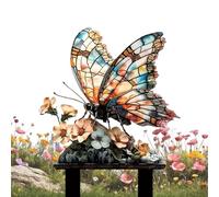 Générique Decorazione Da Giardino A Farfalla, Decorativi 2D in Acrilico Impermeabile Retrò Con Pietra - Decorazione Cortile - per Primavera CASA Sentiero Feste Vacanze Cortile Terrazza Paesagg