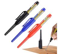 Générique Deep Hole Marker - Long Head Metal Long Nib Marker | Loņg-Tip Deep Hole Markers for Carpenters, 3-Piece Waterproof Permanent Ink Marking Tool for Woodworking, Welding & Automotive