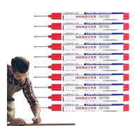 Générique Deep Hole Marker - Long Nib for Hardware | Pp Shell with Fine Tip 1.5mm, Waterproof Design, 132mm Total Length, 20mm Extended Head, 10pcs Box Set, Black Blue Red Colors, Machinist Tools