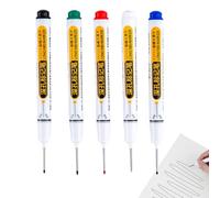 Générique Deep Hole Marker - Waterproof Pen 13.7cm | Construction Pen, Long Nip Drill Marker | Colorful Waterproof Carpenter Pens For Wood Metal Glass Bathroom Industrial Home Use