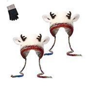 Générique Deer Storage Hat- Festive Christmas Antler Hat, Creative Antler Hats & Bag 2-in-1 Practical and Adorable (B1)