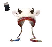 Générique Deer Storage Hat- Festive Christmas Antler Hat, Creative Antler Hats & Bag 2-in-1 Practical and Adorable (B)