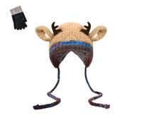 Générique Deer Storage Hat- Festive Christmas Antler Hat, Creative Antler Hats & Bag 2-in-1 Practical and Adorable (A)