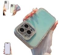 Générique Defendcase New Double-Sided Diamond-Embedded Case for iPhone, Solid Color Anti-Drop All-Inclusive Phone Case with Lens Protection, for iPhone 16/15/14/13/12ProMax (14,Green)