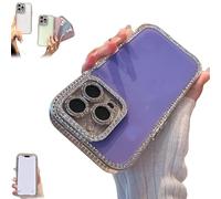 Générique Defendcase New Double-Sided Diamond-Embedded Case for iPhone, Solid Color Anti-Drop All-Inclusive Phone Case with Lens Protection, for iPhone 16/15/14/13/12ProMax (16plus,Purple)