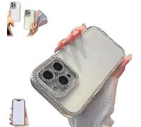 Générique Defendcase New Double-Sided Diamond-Embedded Case for iPhone, Solid Color Anti-Drop All-Inclusive Phone Case with Lens Protection, for iPhone 16/15/14/13/12ProMax (12pro,White)