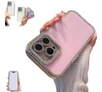 Générique Defendcase New Double-Sided Diamond-Embedded Case for iPhone, Solid Color Anti-Drop All-Inclusive Phone Case with Lens Protection, for iPhone 16/15/14/13/12ProMax (16promax,Pink)
