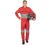 generique DEGUISE TOI - Déguisement pilote de course homme - Combinaison - L - Rouge - Déguisements adultes - 100% Polyester - Lavage à la main - Carnaval