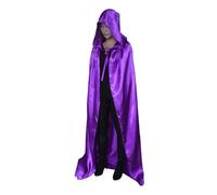 Générique Deguisement Adulte Carnaval Cape Élégante Gothique Satin Faucheuse Sorcier Sorcière Halloween Médiéval Accessoire Bar Boîte De Nuit Déguisement Carnaval Femme Homme Sombre