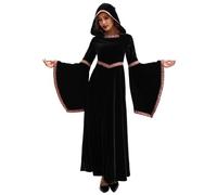Générique Deguisement Adulte Carnaval Costume Médiéval Élégant Gothique Cosplay Halloween Robe Bordeaux Vampire Déguisement Homme Femme Carnaval Noble Ténébreux