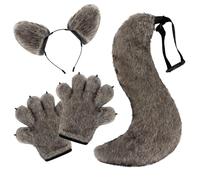 Générique Deguisement Adulte Carnaval Gants Griffes Loup Oreilles Queue Réalistes Fourrure Halloween Performance À Thème Déguisement Homme Femme Carnaval Sauvage