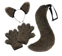 Générique Deguisement Adulte Carnaval Gants Griffes Loup Oreilles Queue Réalistes Fourrure Halloween Performance À Thème Déguisement Homme Femme Carnaval Sauvage