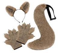 Générique Deguisement Adulte Carnaval Gants Griffes Loup Oreilles Queue Réalistes Fourrure Halloween Performance À Thème Déguisement Homme Femme Carnaval Sauvage