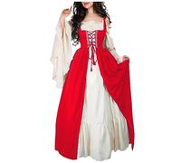 Générique Deguisement Adulte Costumes Chic Moyen Age Medievale Dame Grande Robe Halloween Ado Renaissance Tenue Adultes Velours Gothique Costume D'halloween S