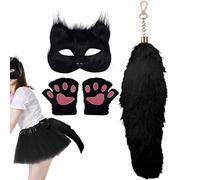 Générique Déguisement Animal Loup Femme Adulte | Costume Jeu de Rôle - Accessoires Déguisement Mignons Gants Pattes Masque Queue pour Fêtes Halloween Cosplay Carnaval