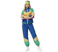 Générique Deguisement Année 80 Ensemble Zippé Fitness Costume Carnaval Style Disco Vintage Veste Et Pantalon Manches Longues Jogging Survêtement Mardi Gras Soirée Deguise Costume Tenue