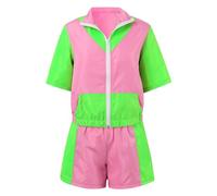 Générique Déguisement Année 80 Homme Femme Costume Années 80 Survêtemen, Rétro Disco Hippie Survêtement Veste Pantalon Accessoire Bandeau Protège-poignets pour Carnaval Halloween Fête Bad Taste(Bleu)